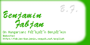 benjamin fabjan business card